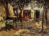 Frederick Arthur Bridgman Idle Moments An Arab Courtyard painting